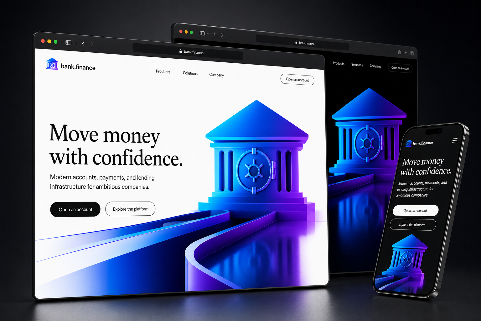 bank.finance website concept preview