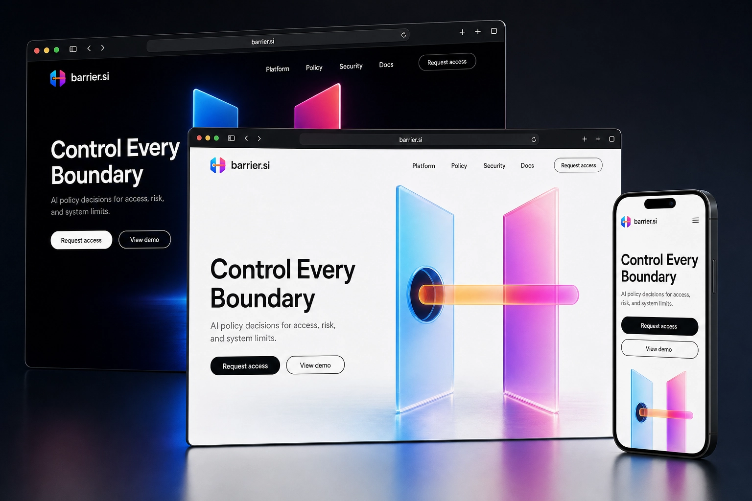 barrier.si website concept preview