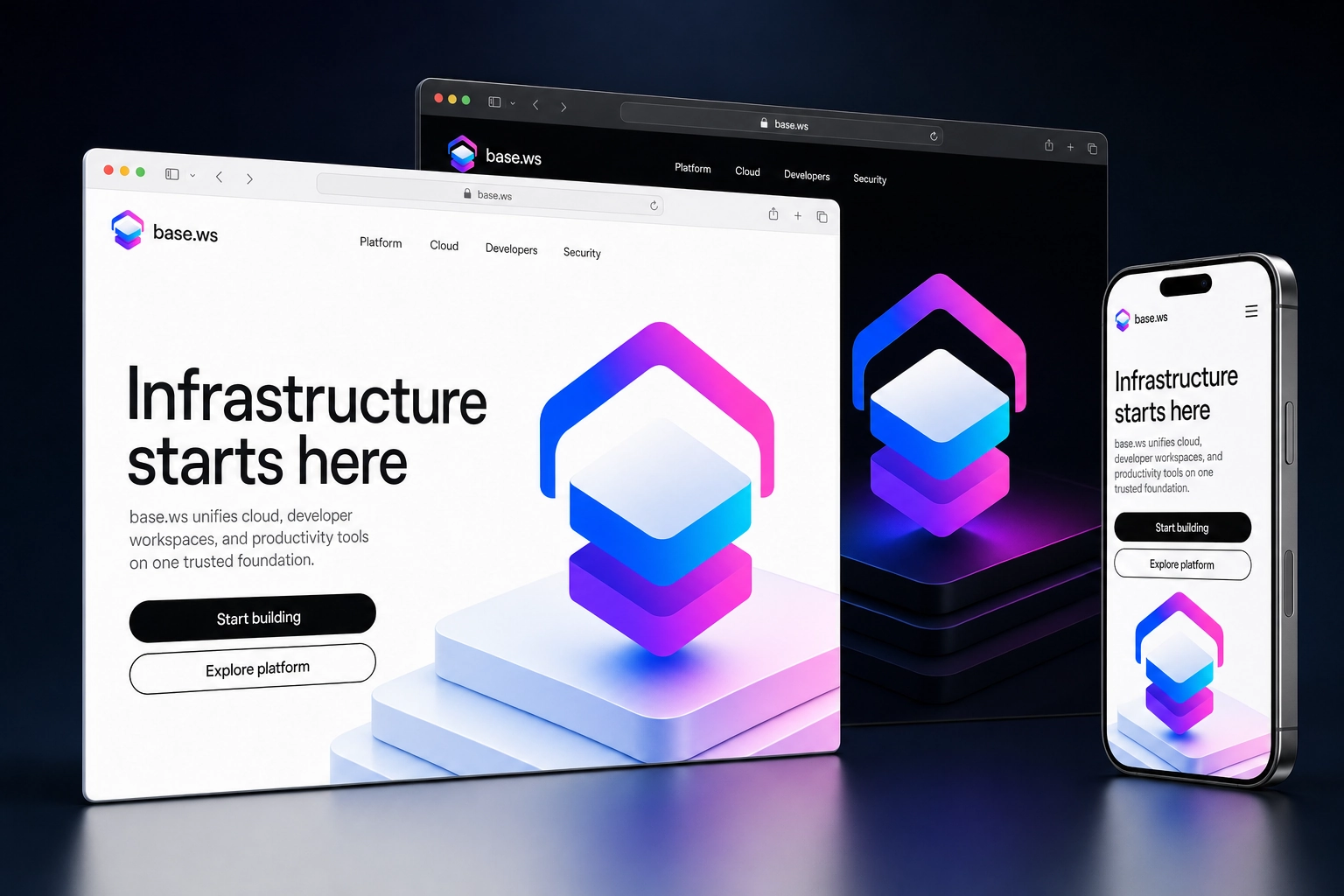 base.ws website concept preview