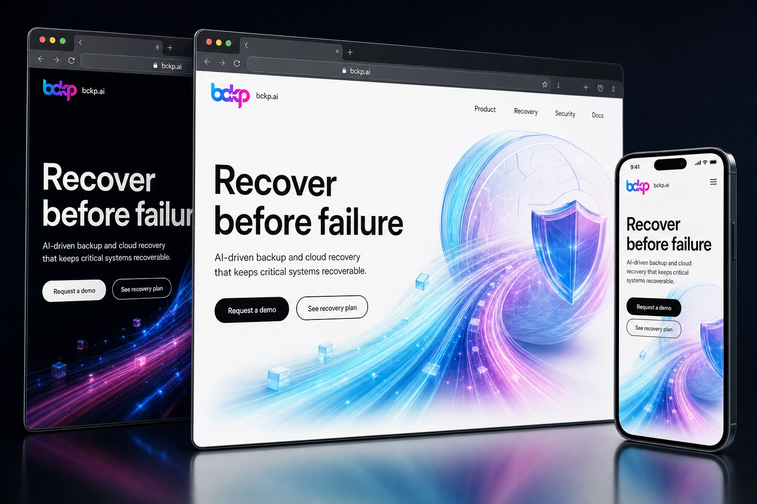 bckp.ai website concept preview