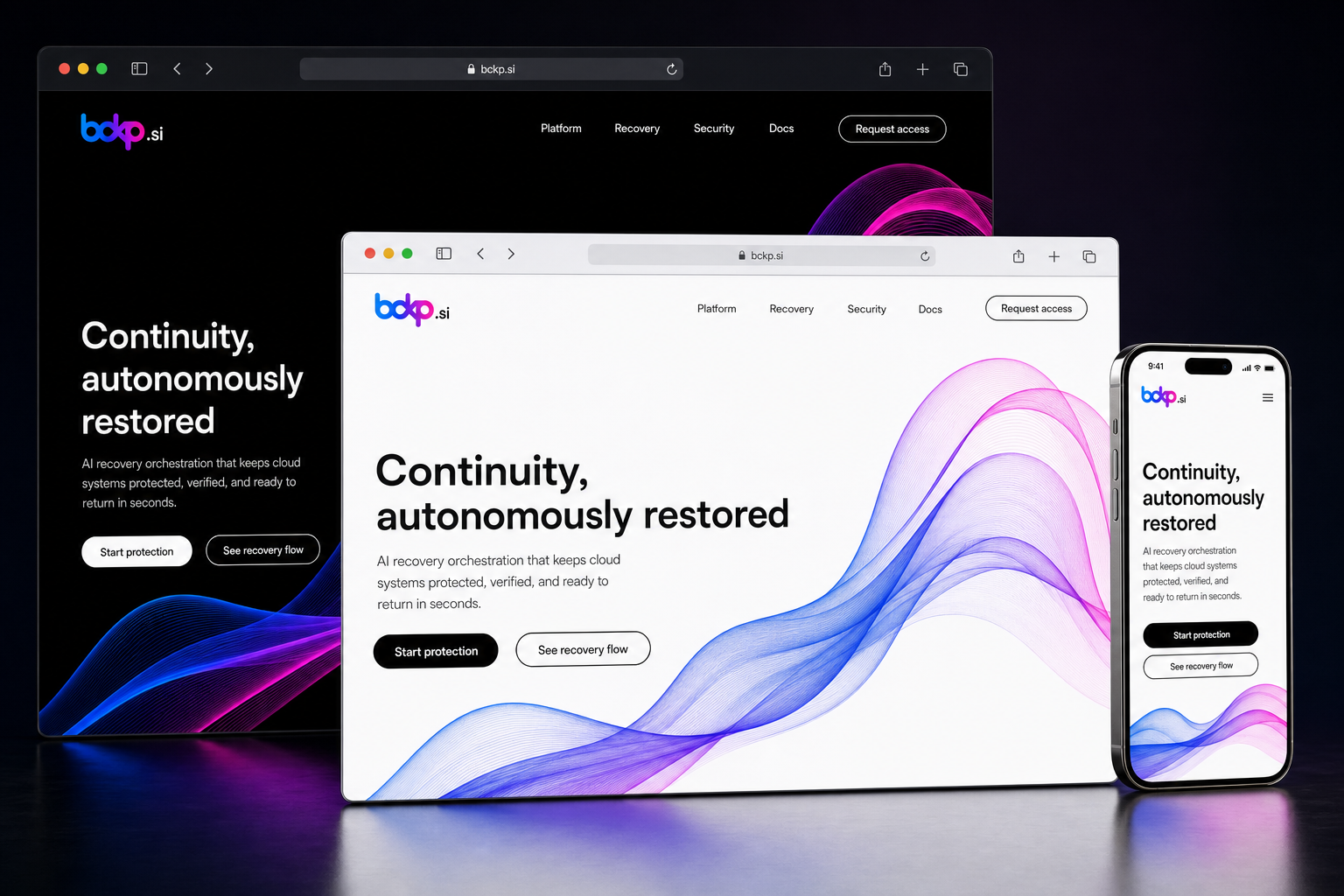 bckp.si website concept preview enlarged
