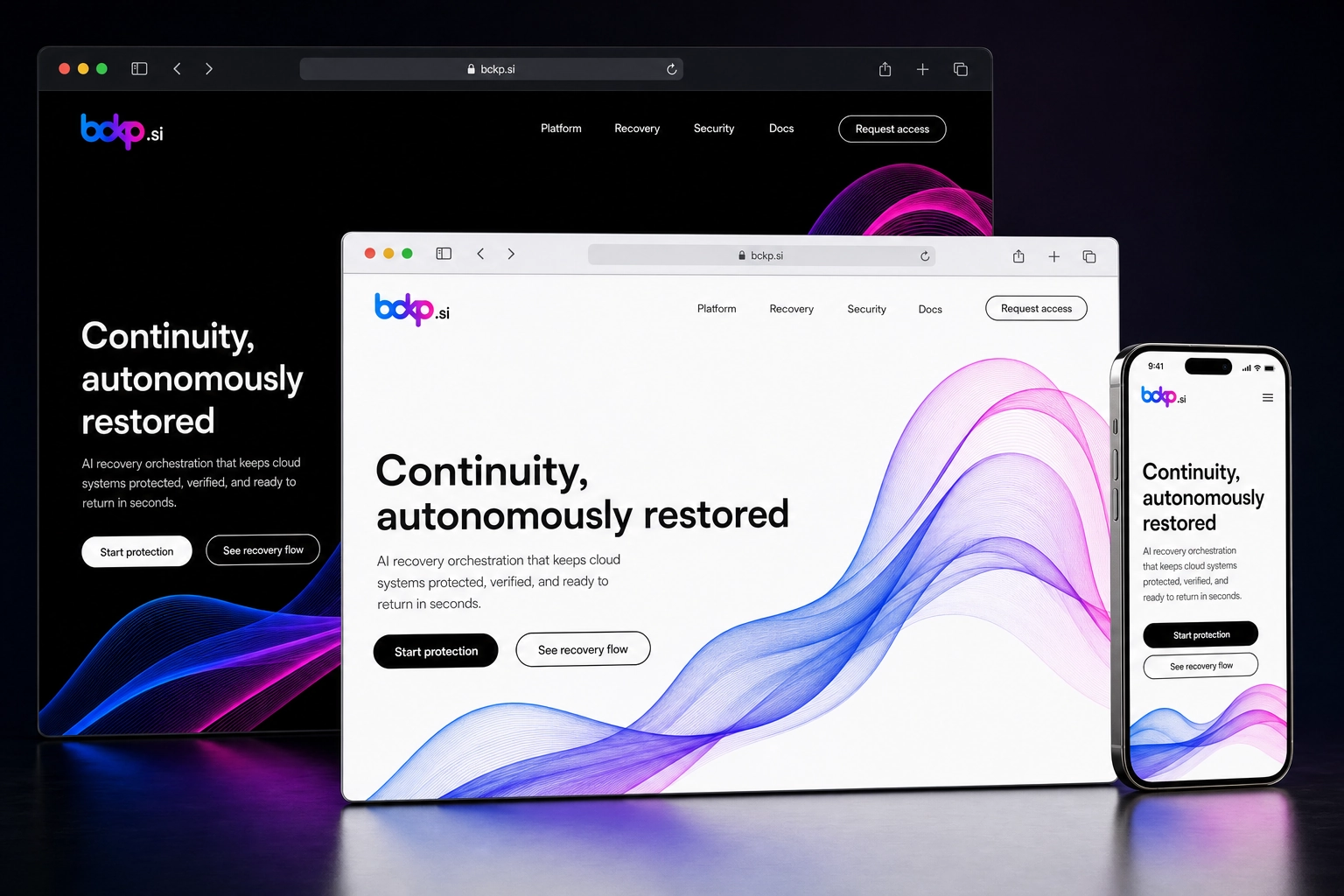 bckp.si website concept preview
