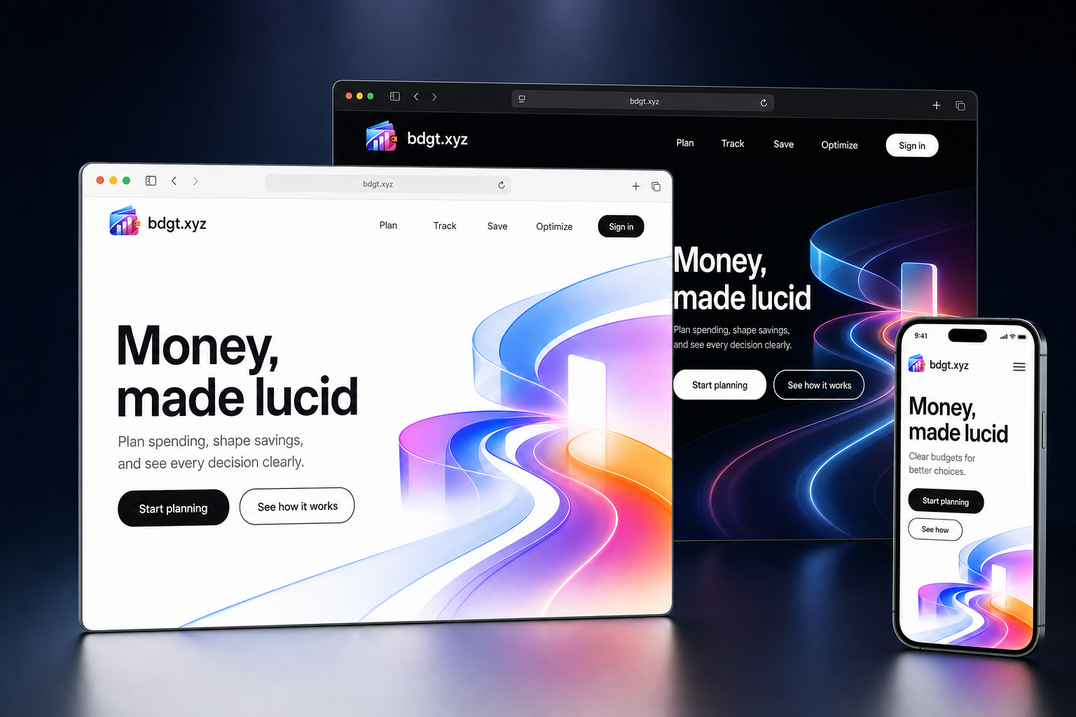 bdgt.xyz website concept preview
