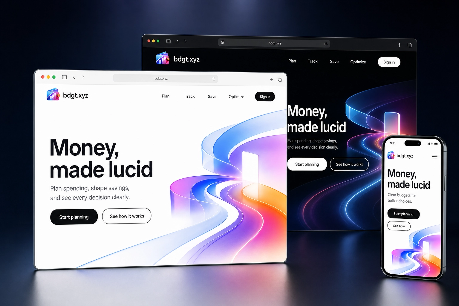 bdgt.xyz website concept preview