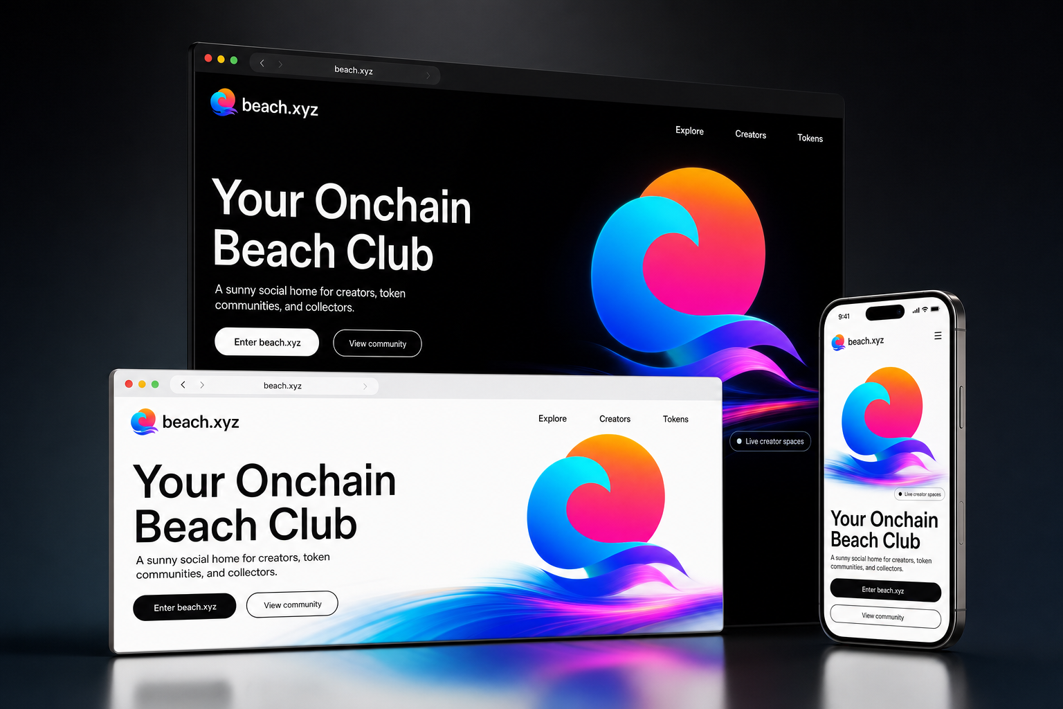 beach.xyz website concept preview