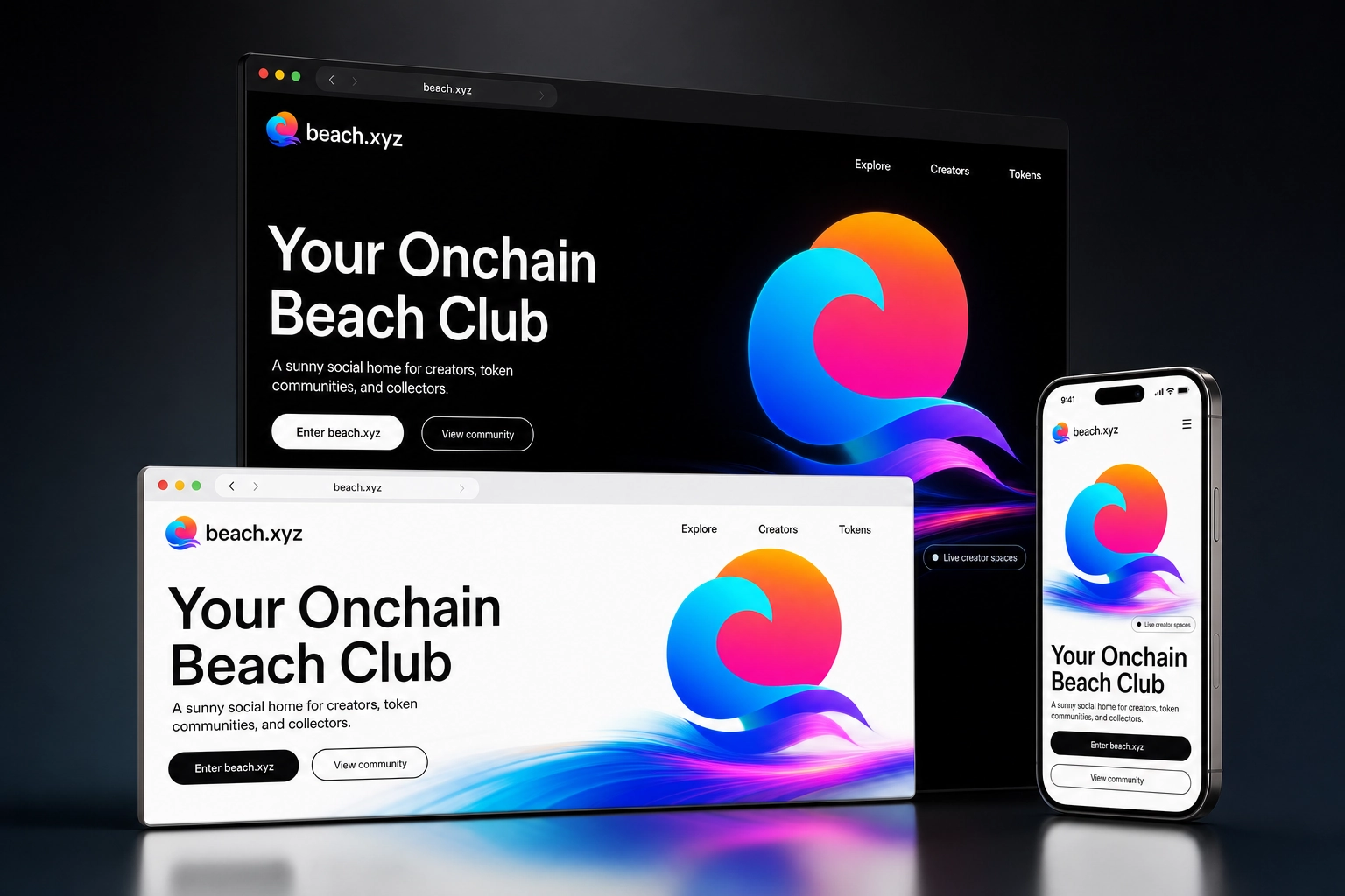 beach.xyz website concept preview
