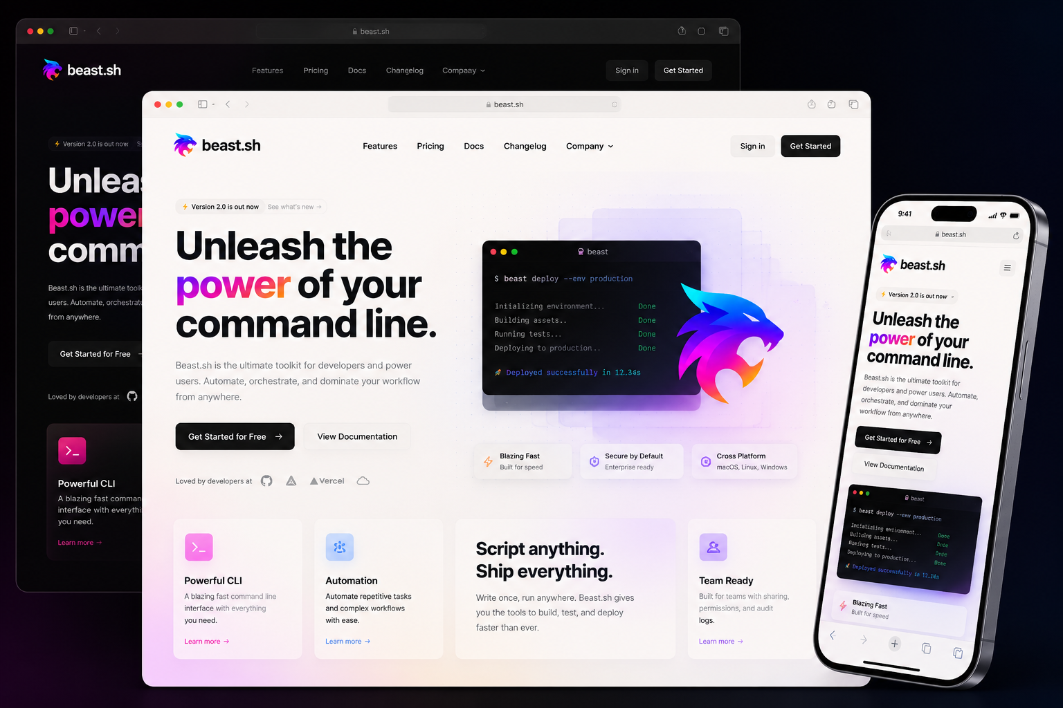 beast.sh website concept preview
