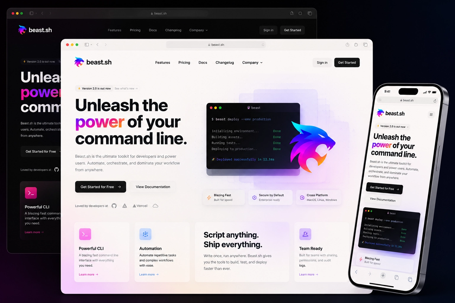 beast.sh website concept preview