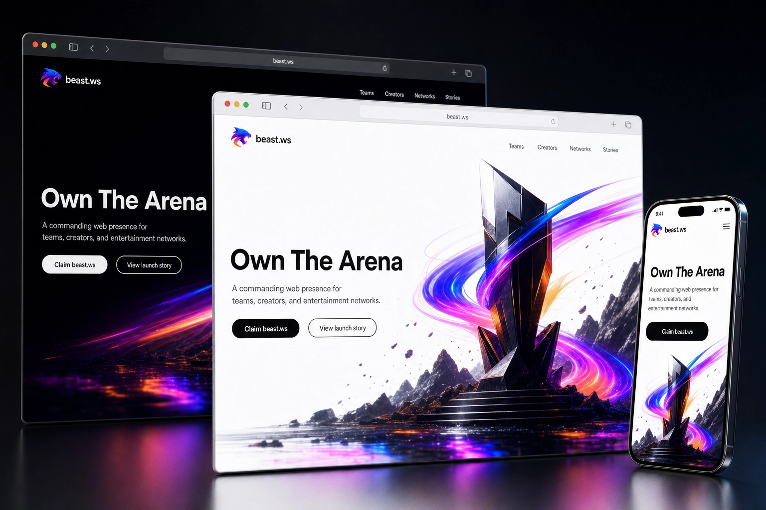 beast.ws website concept preview