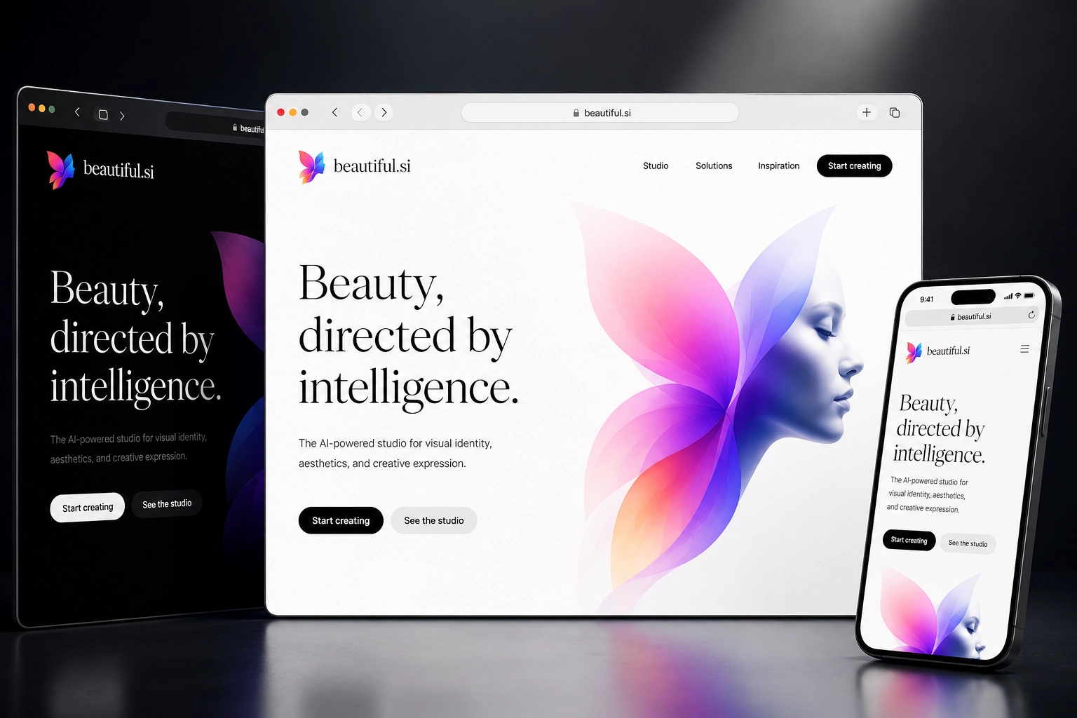 beautiful.si website concept preview