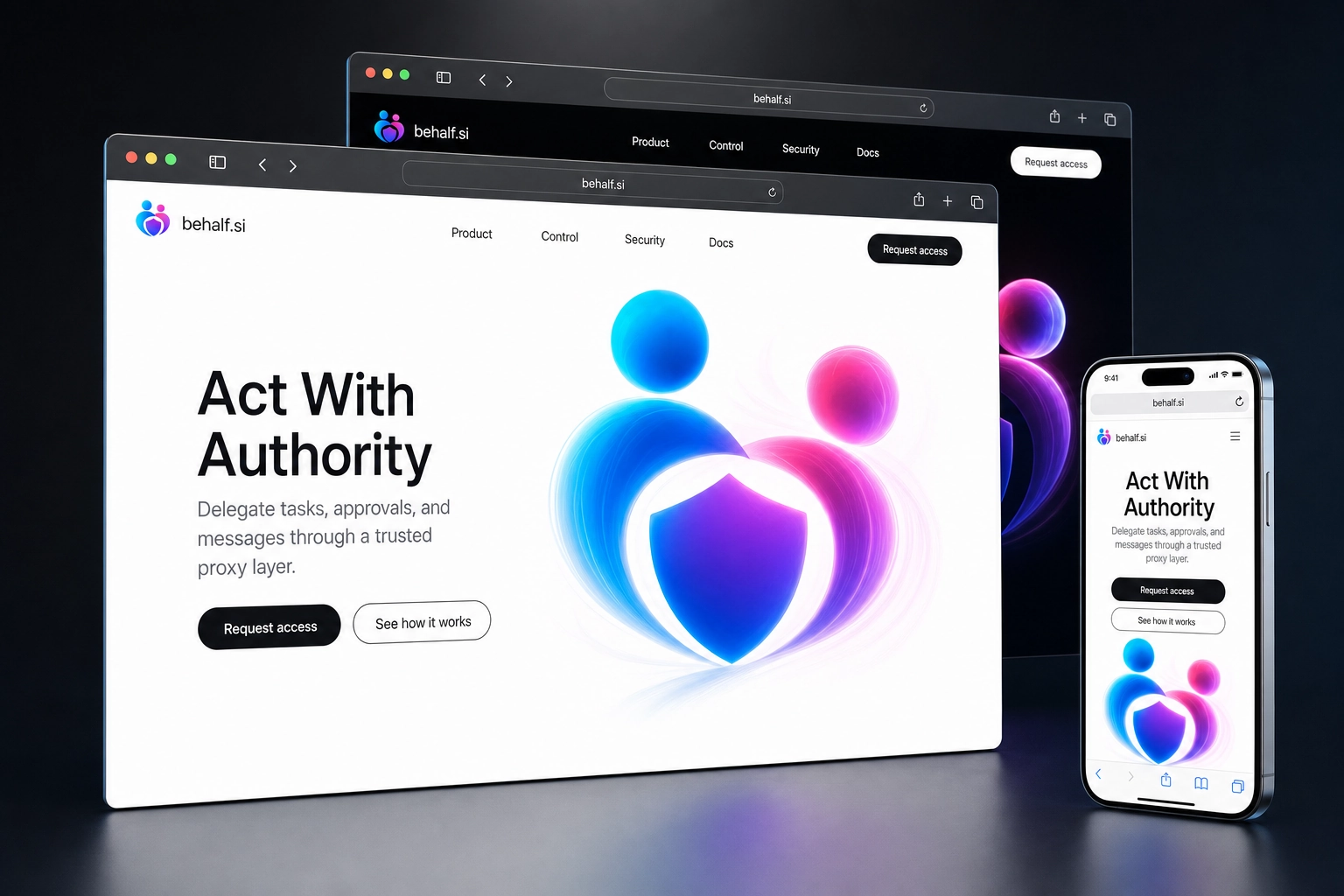 behalf.si website concept preview