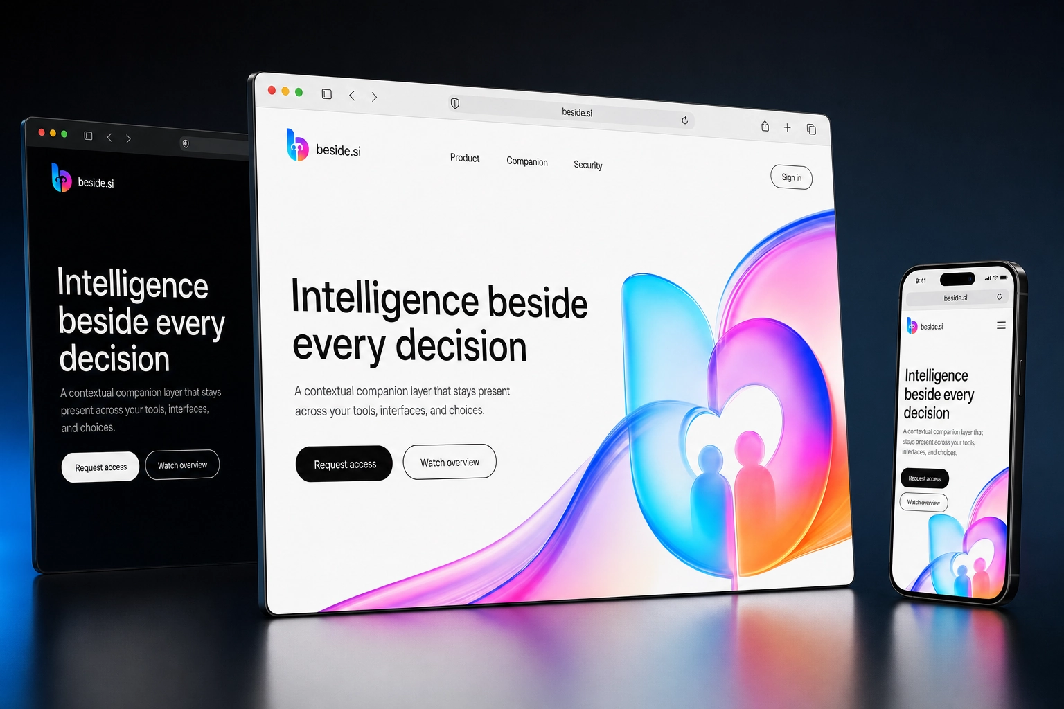 beside.si website concept preview