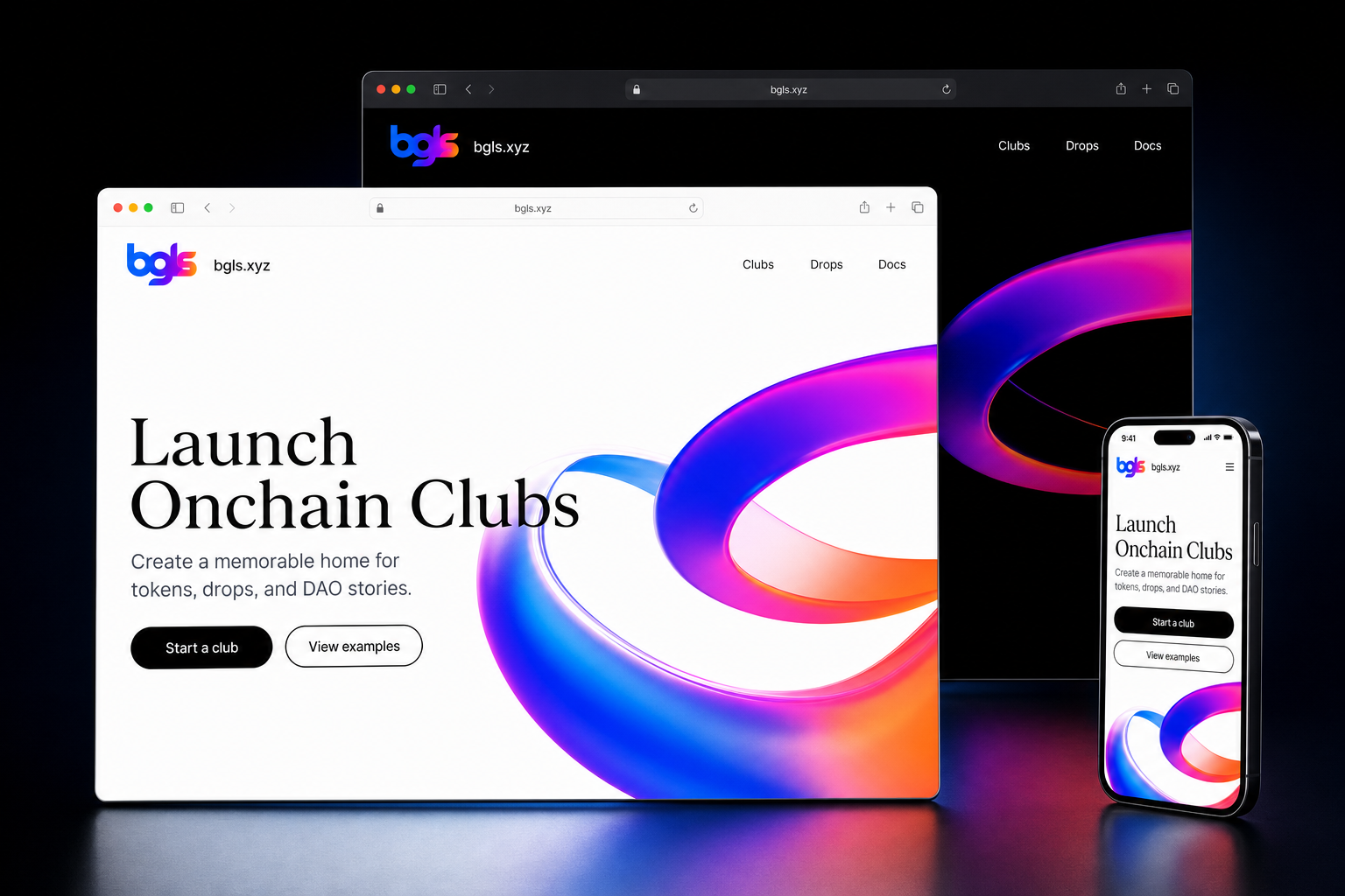 bgls.xyz website concept preview enlarged
