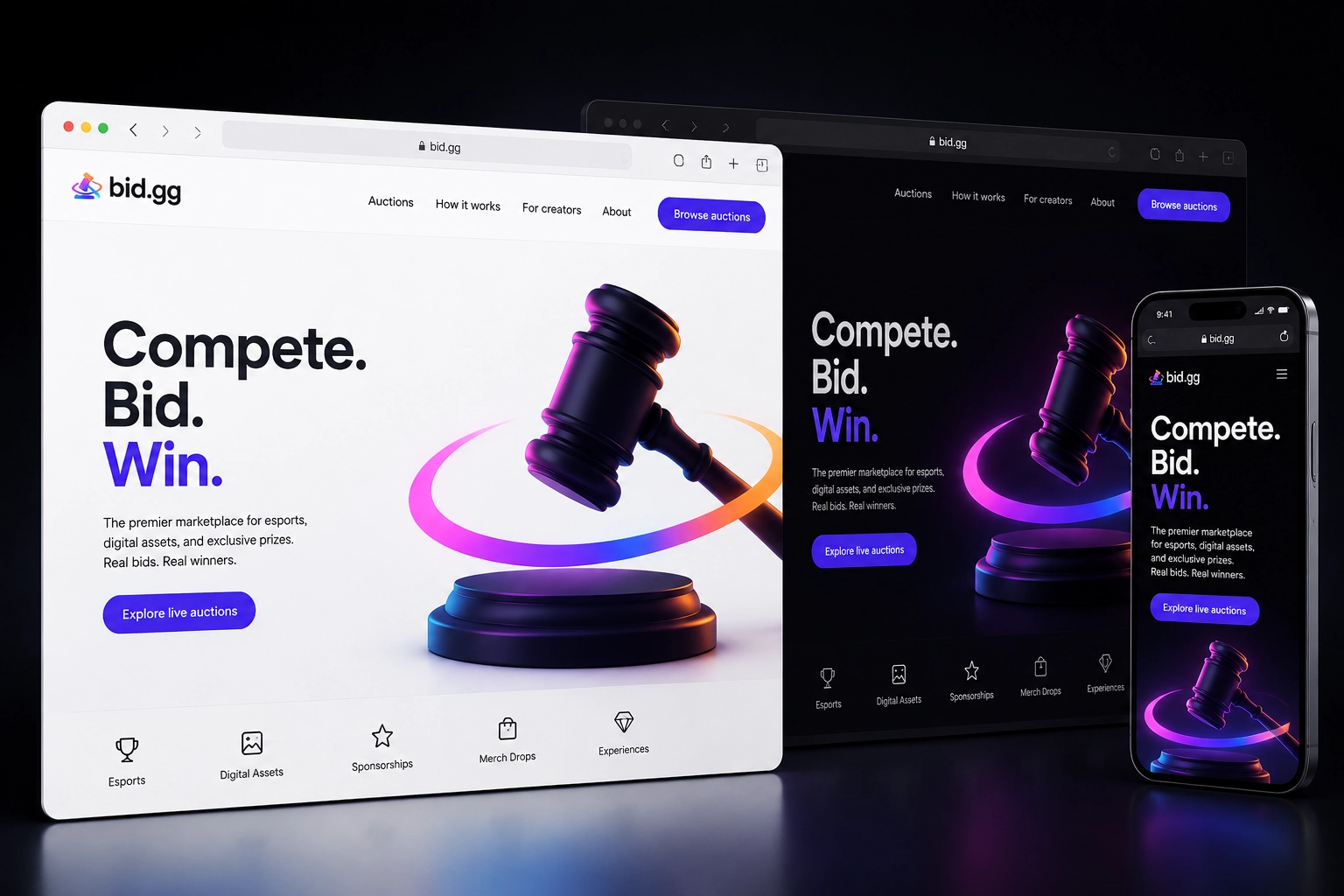 bid.gg website concept preview