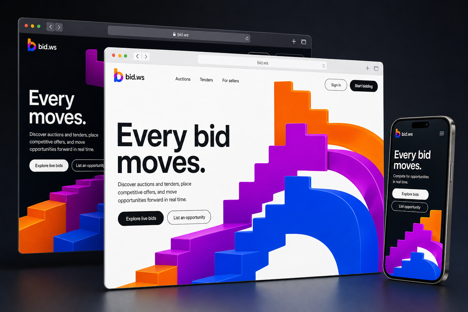 bid.ws website concept preview enlarged