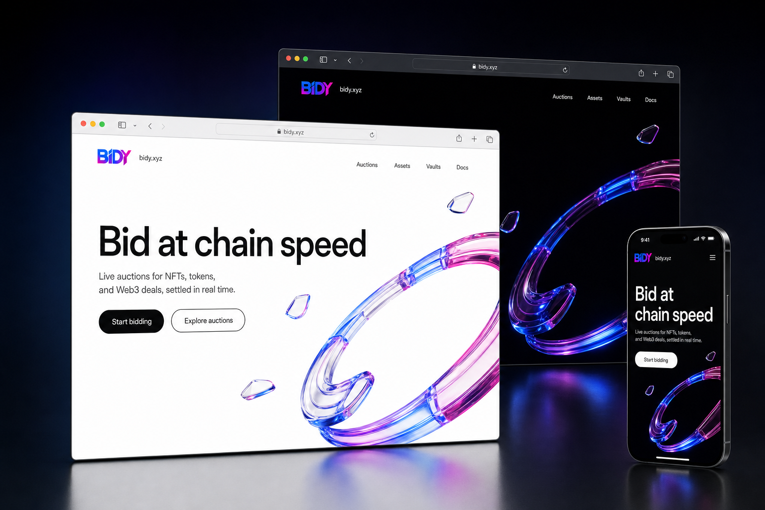bidy.xyz website concept preview enlarged