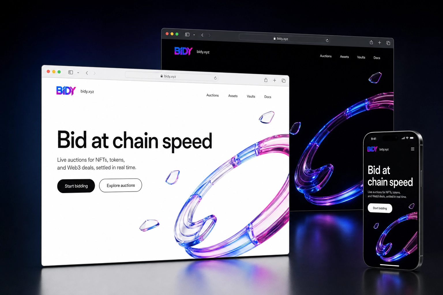 bidy.xyz website concept preview