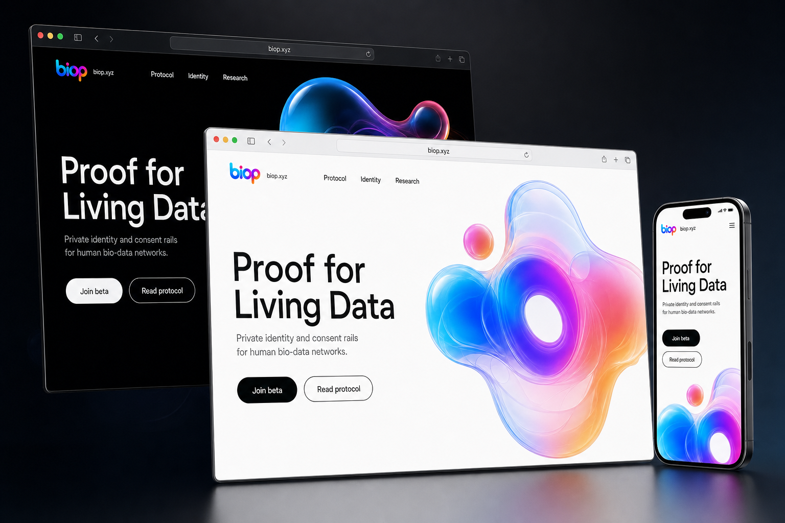 biop.xyz website concept preview enlarged