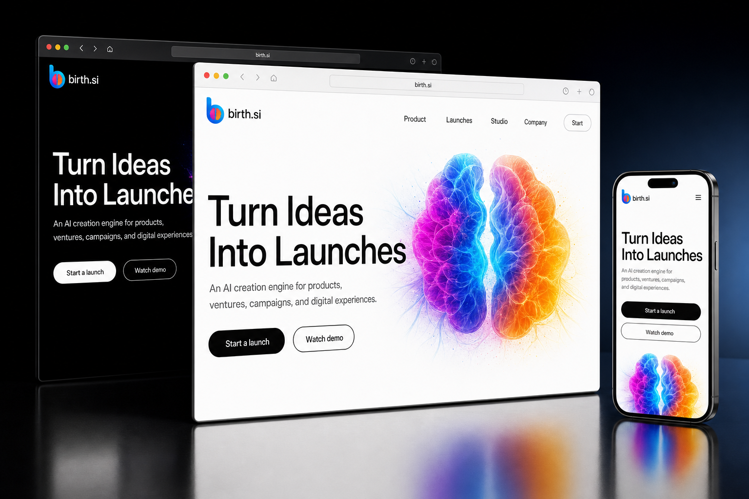 birth.si website concept preview