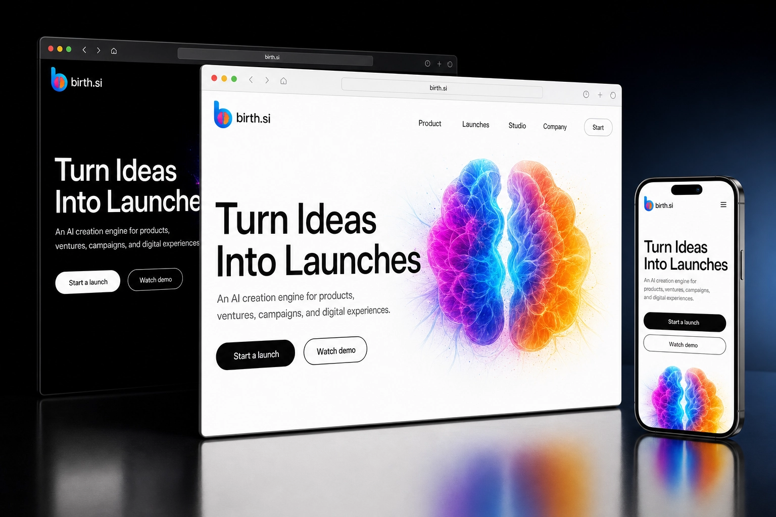 birth.si website concept preview