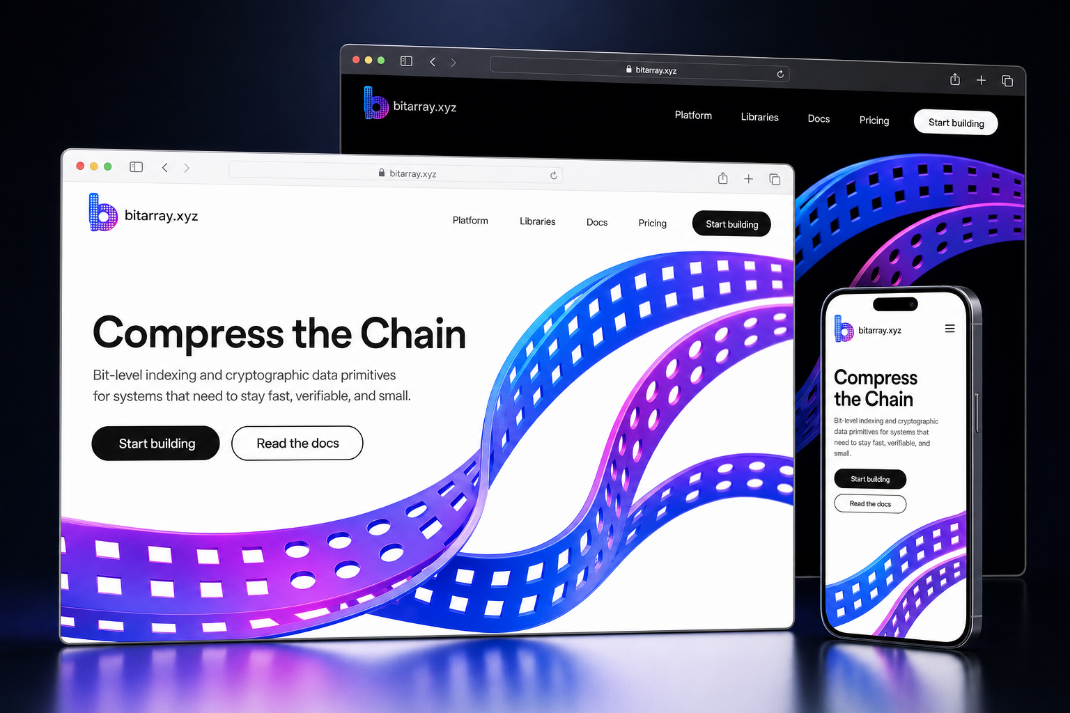 bitarray.xyz website concept preview enlarged