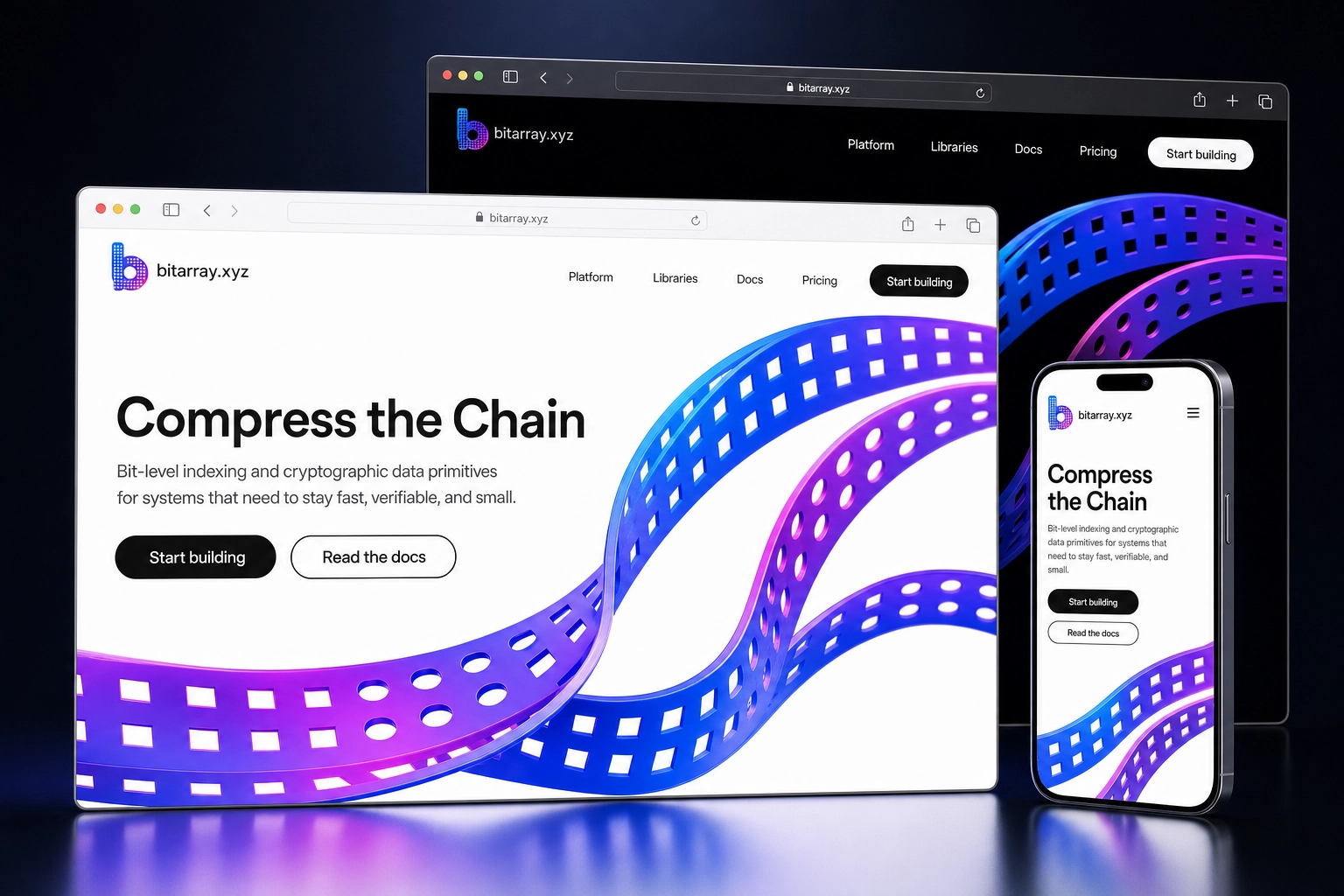 bitarray.xyz website concept preview