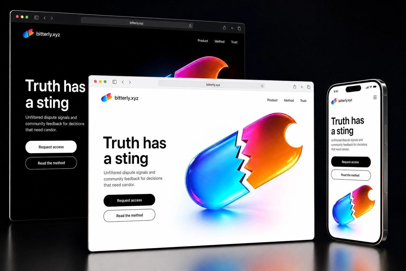 bitterly.xyz website concept preview