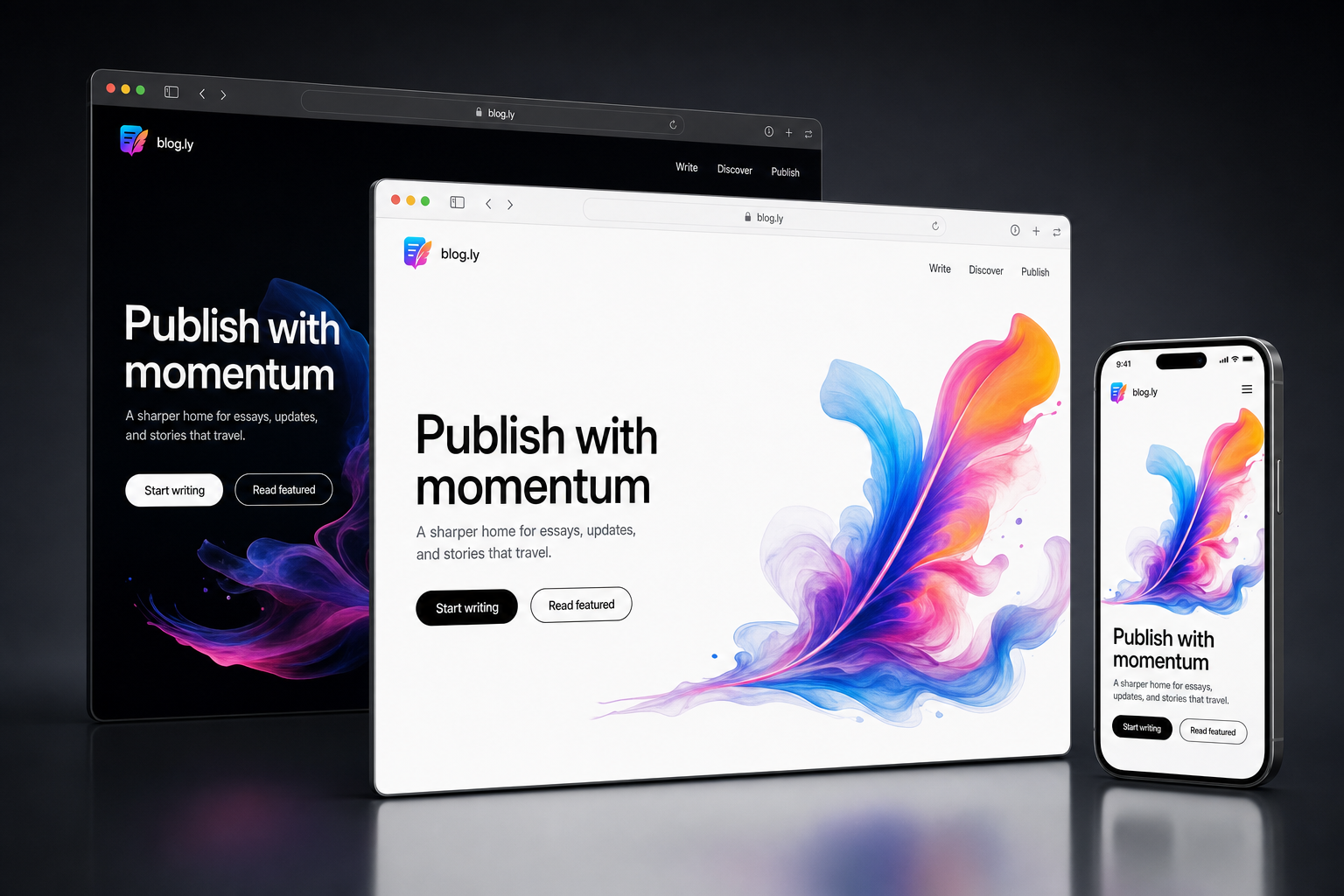 blog.ly website concept preview