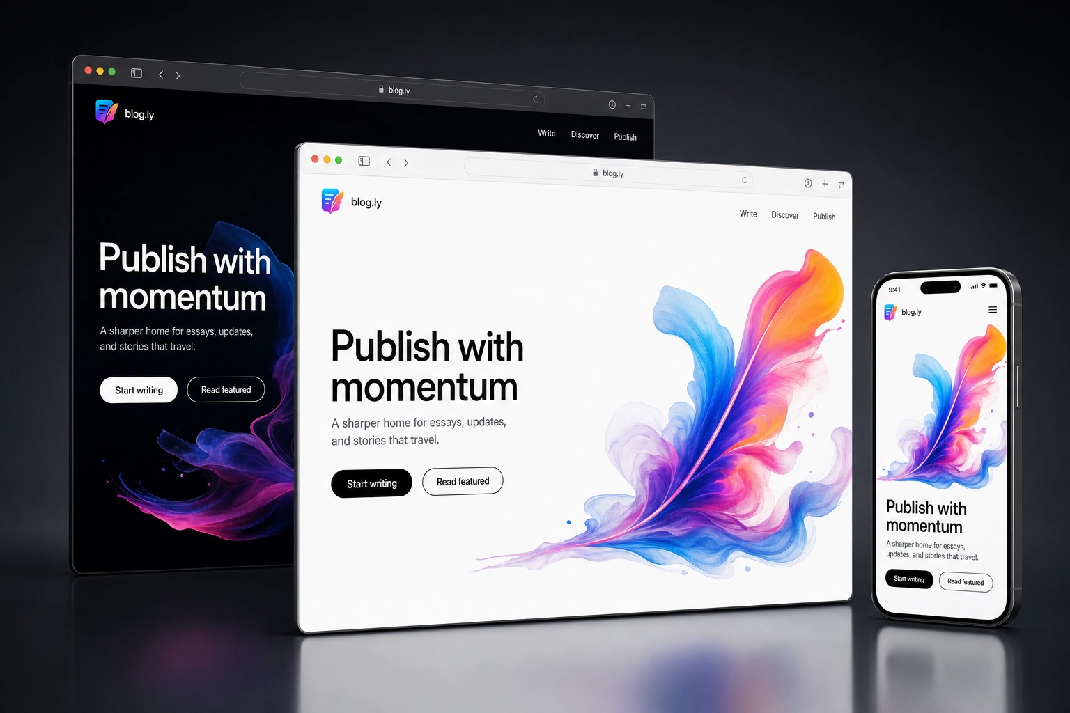 blog.ly website concept preview