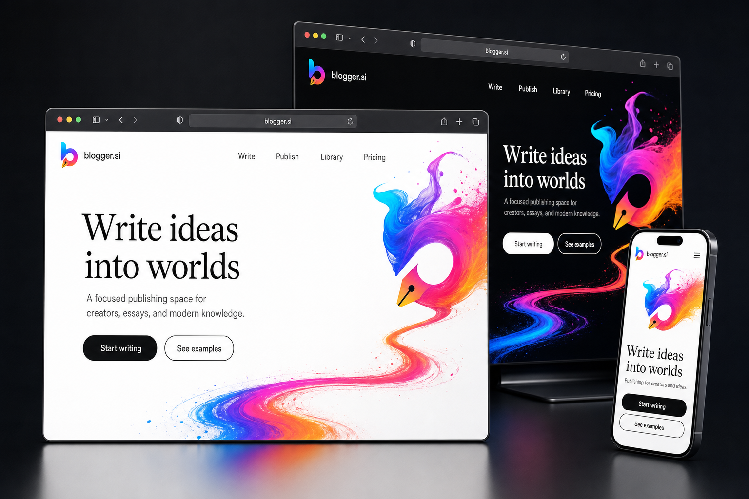 blogger.si website concept preview