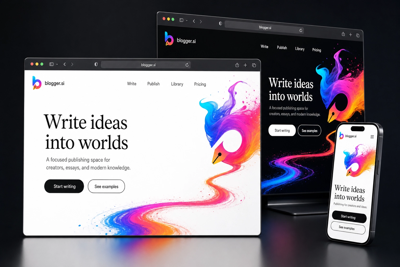 blogger.si website concept preview