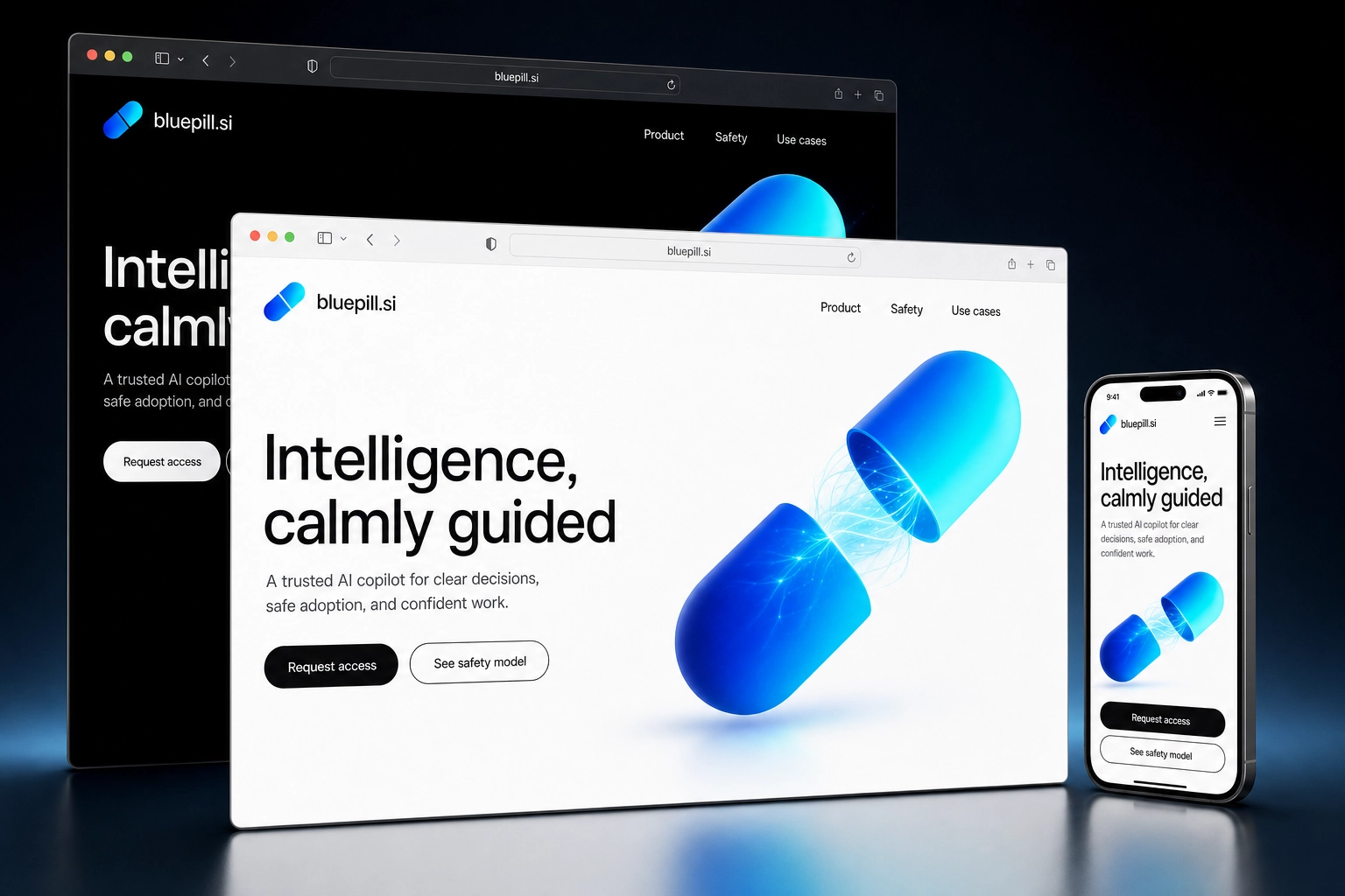 bluepill.si website concept preview