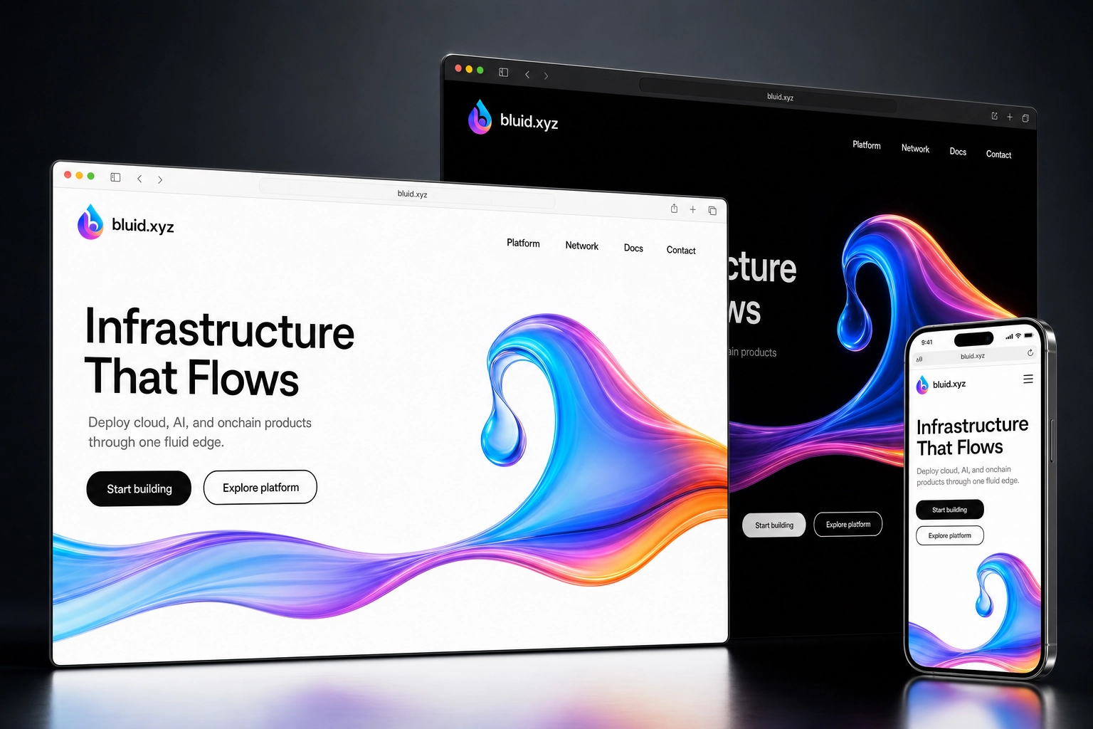 bluid.xyz website concept preview