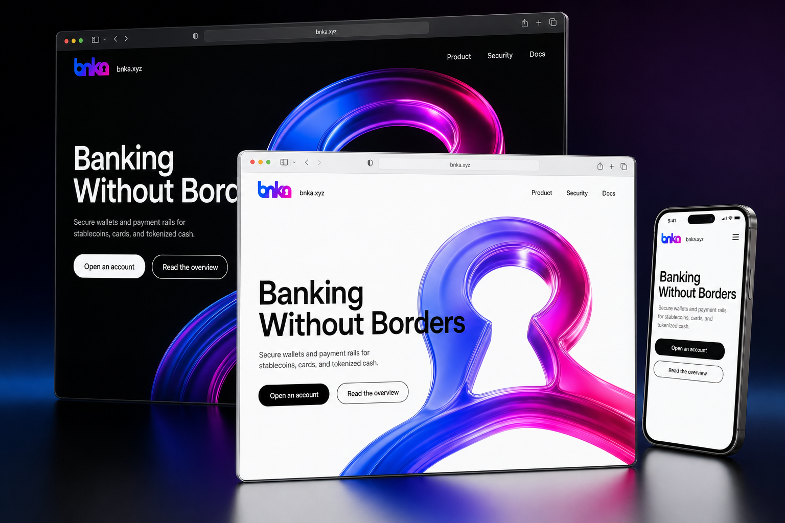 bnka.xyz website concept preview enlarged