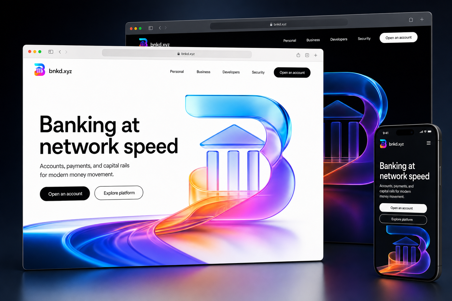 bnkd.xyz website concept preview