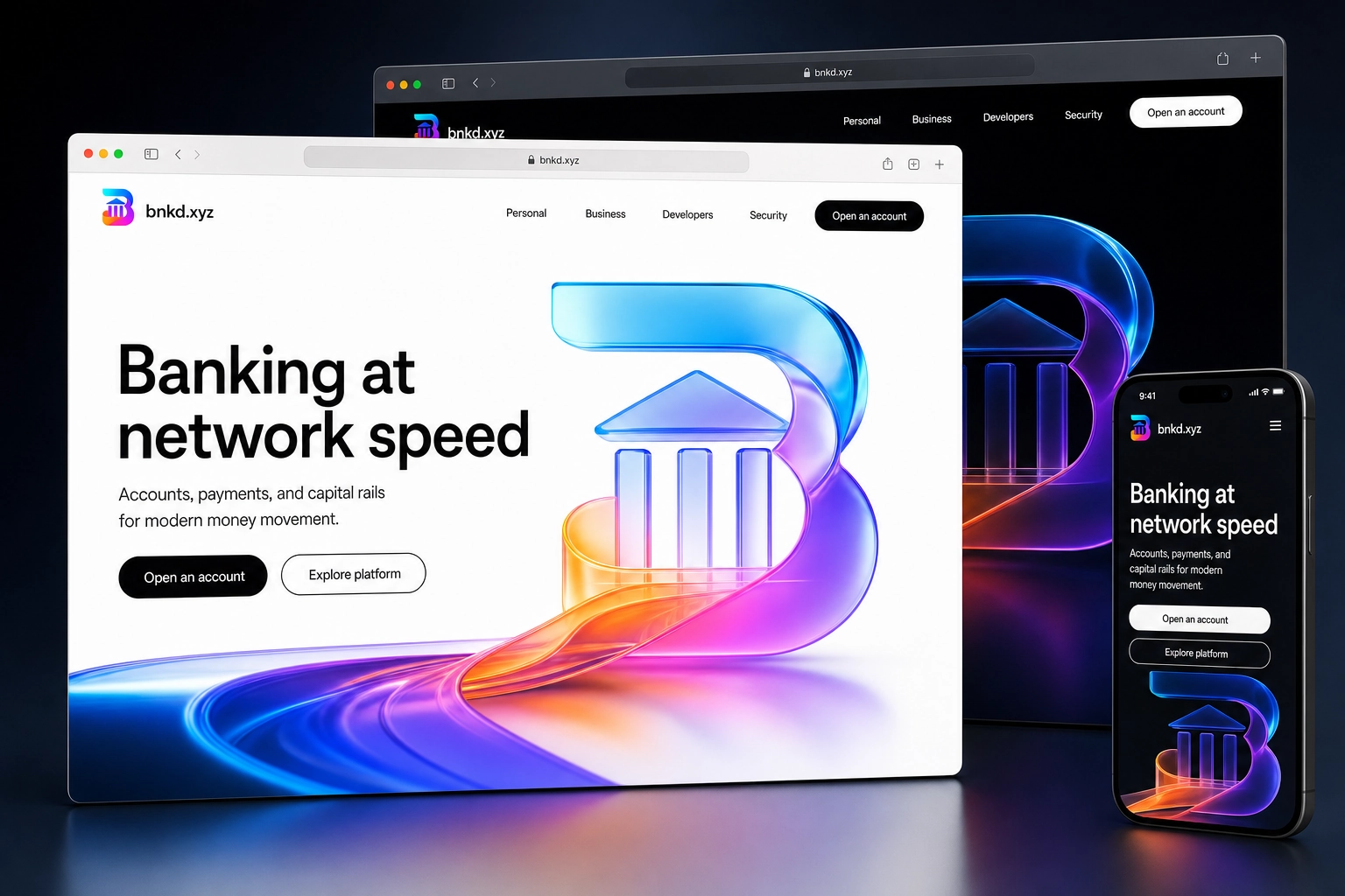 bnkd.xyz website concept preview