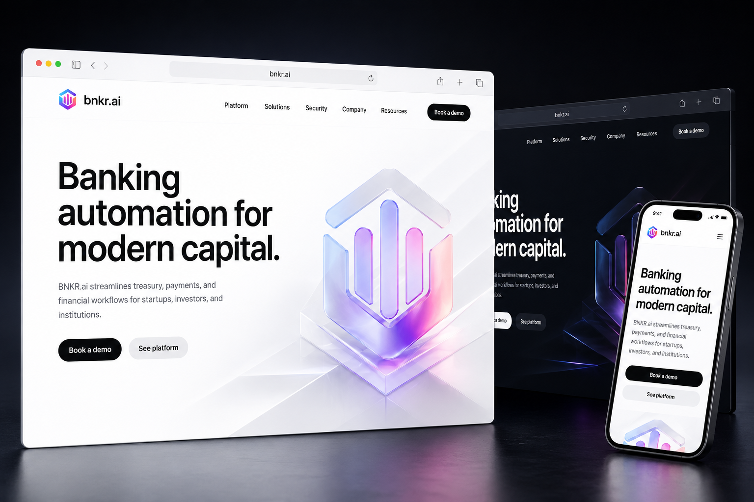 bnkr.ai website concept preview