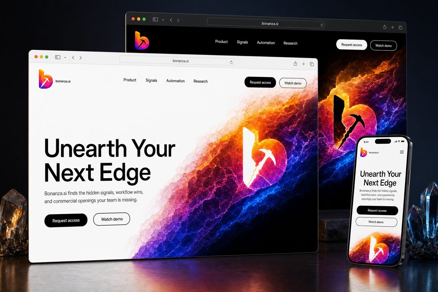 bonanza.si website concept preview enlarged
