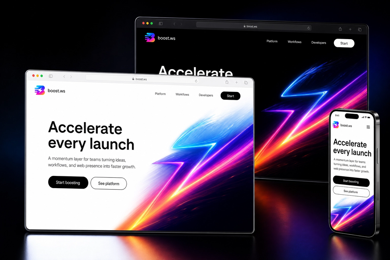 boost.ws website concept preview