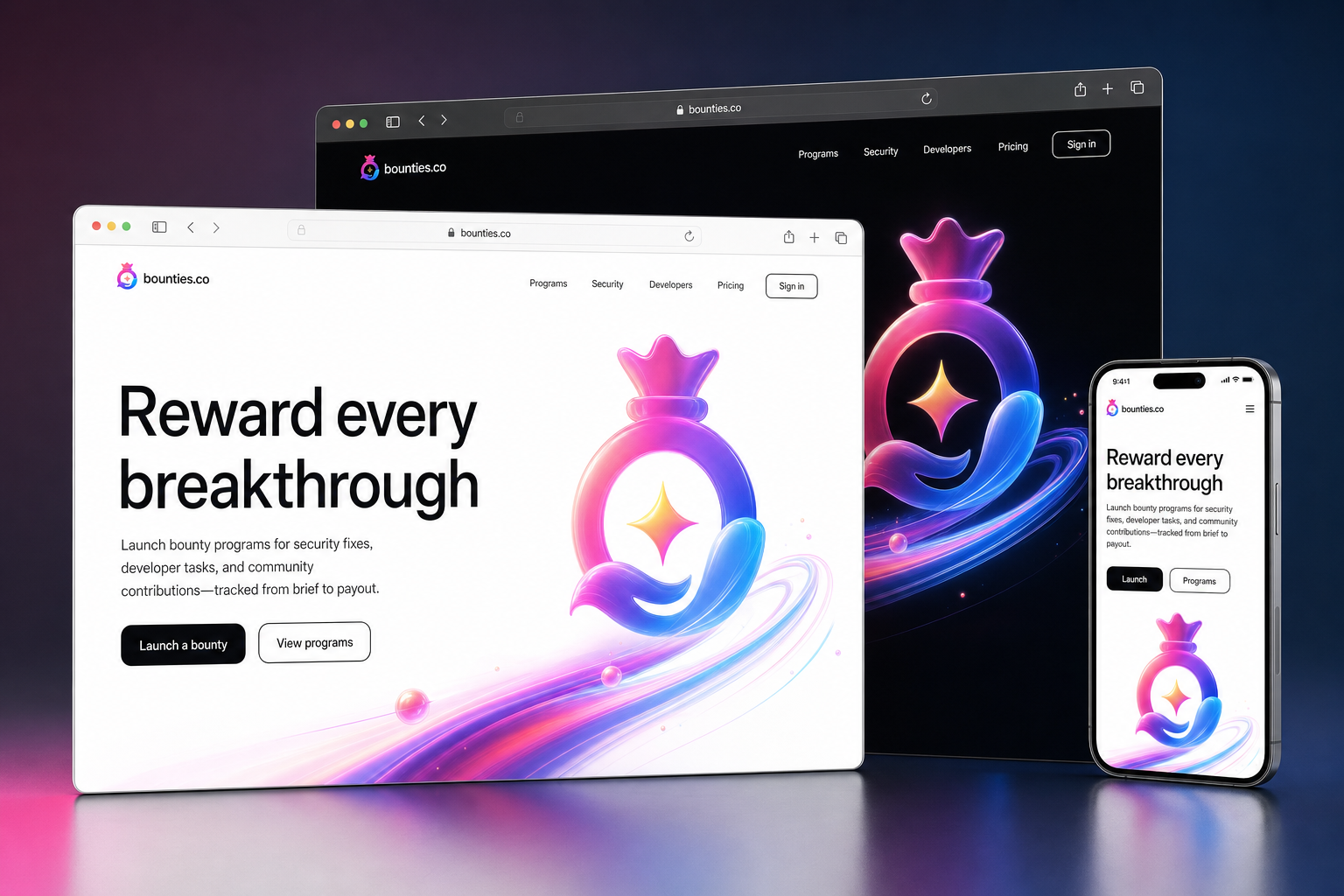 bounties.co website concept preview