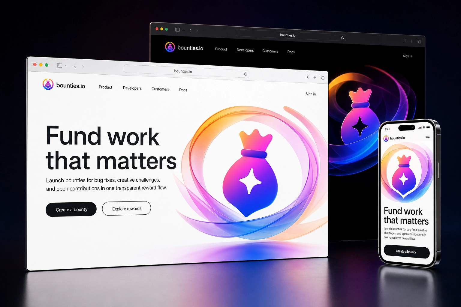 bounties.io website concept preview