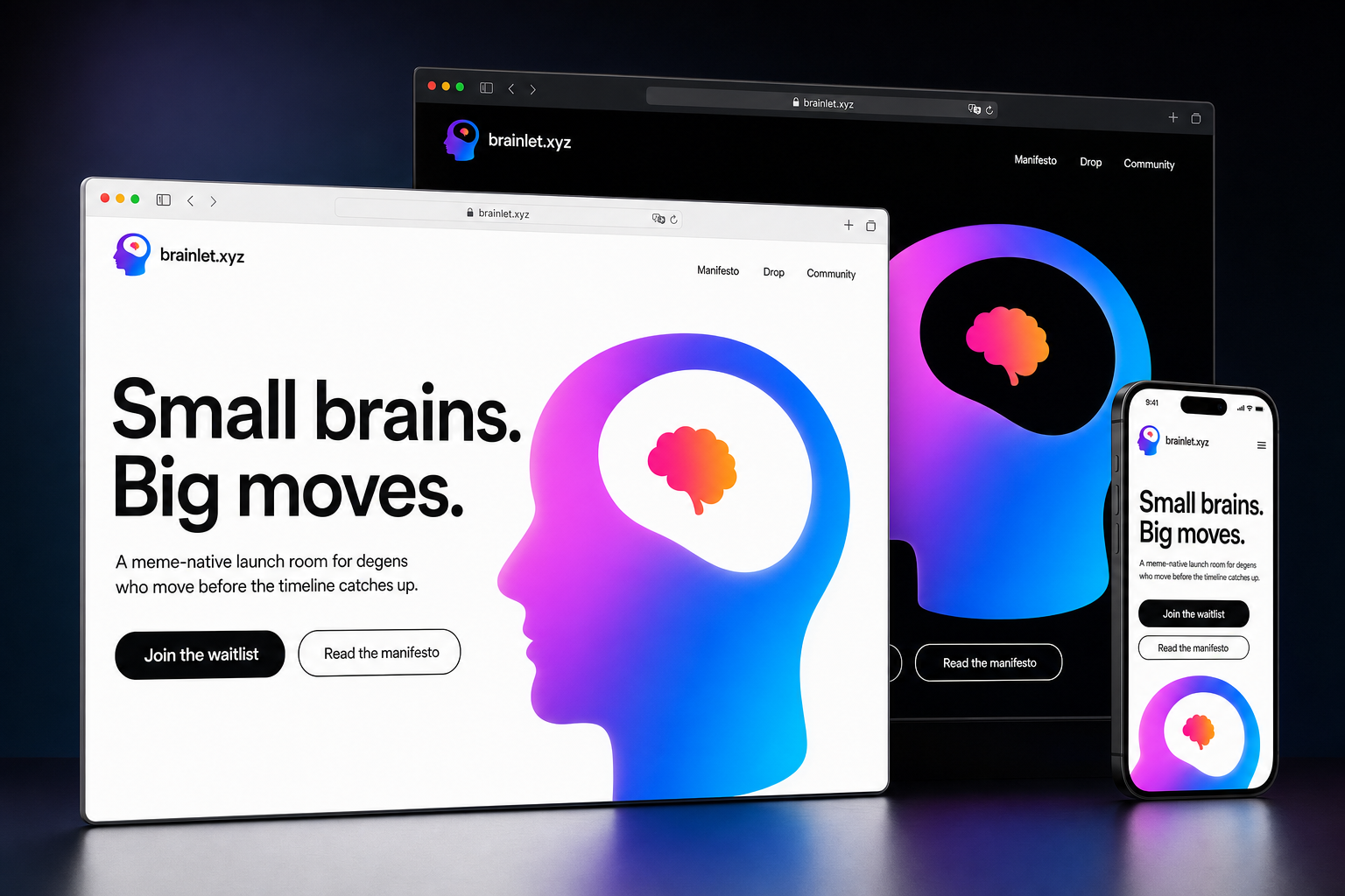 brainlet.xyz website concept preview enlarged