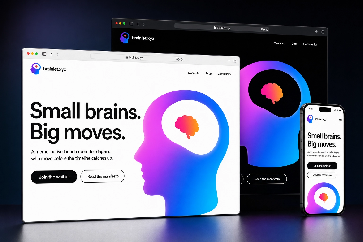 brainlet.xyz website concept preview