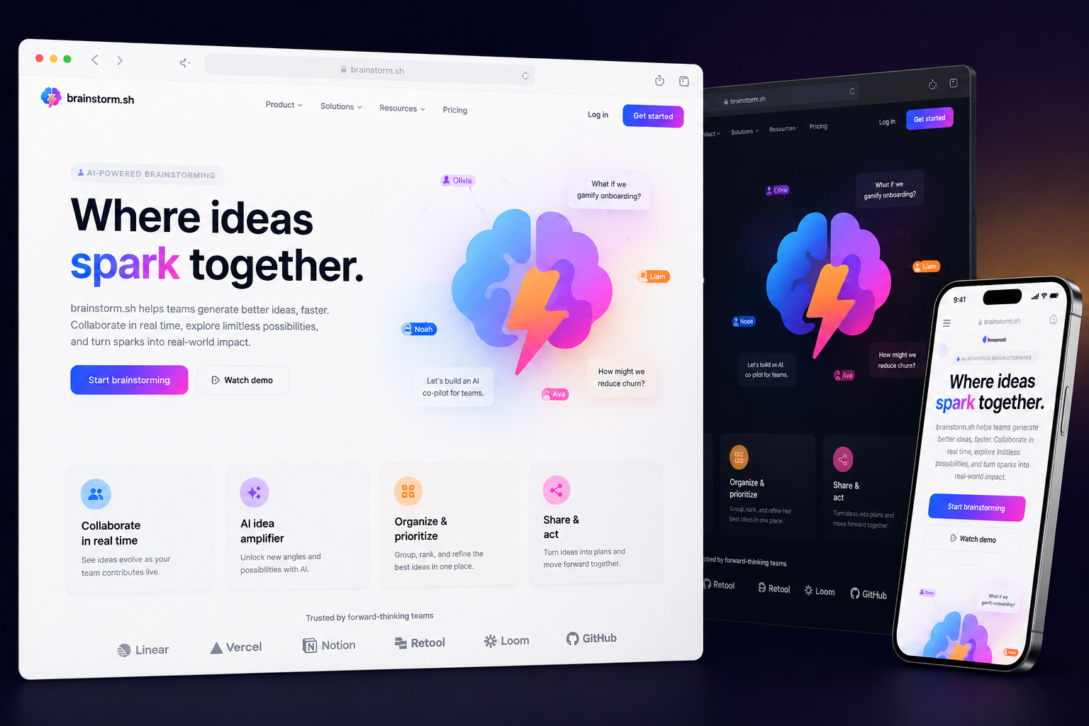 brainstorm.sh website concept preview
