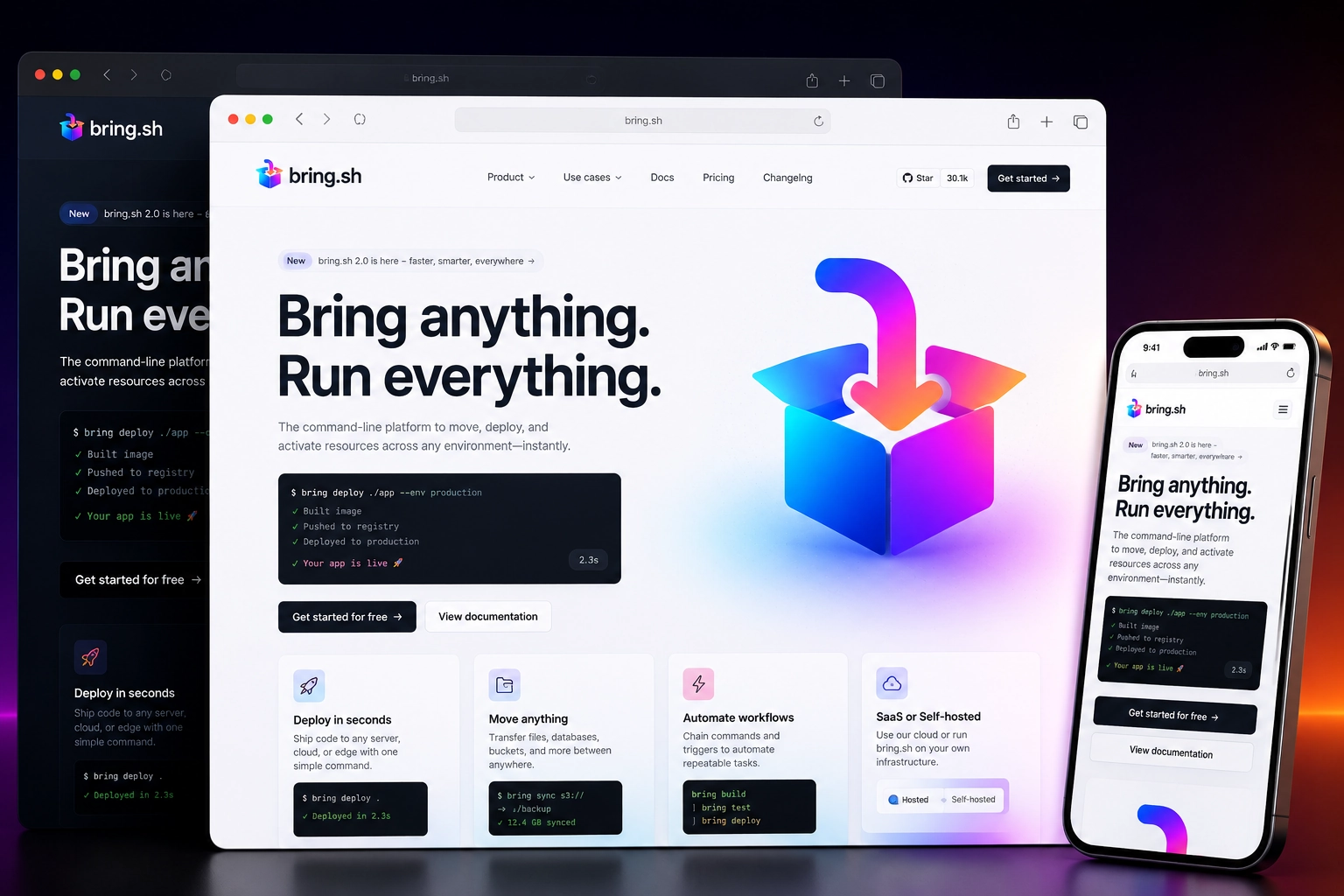 bring.sh website concept preview