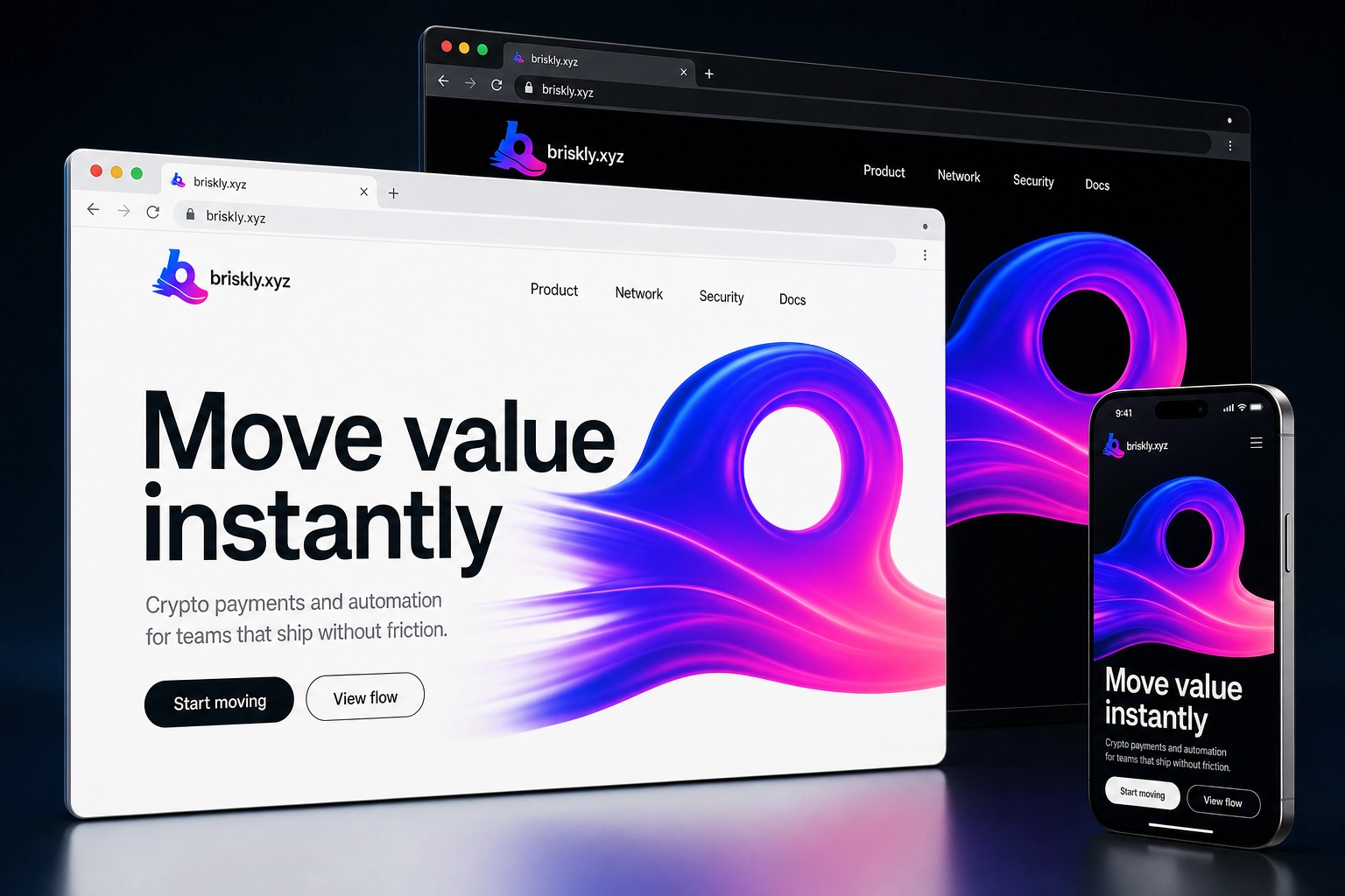briskly.xyz website concept preview