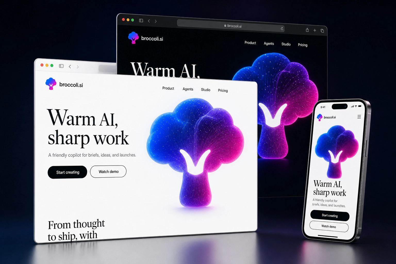 broccoli.si website concept preview