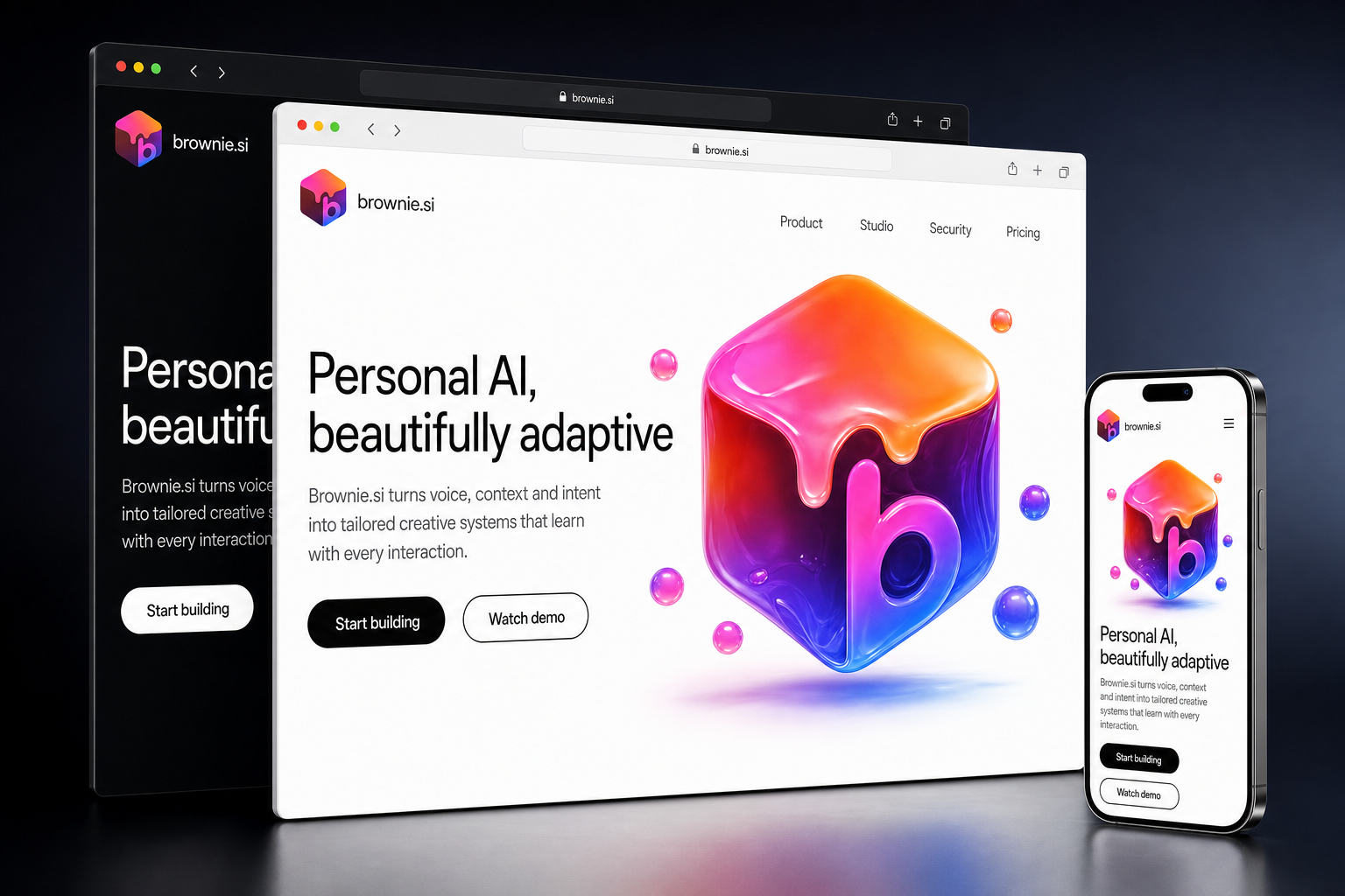 brownie.si website concept preview