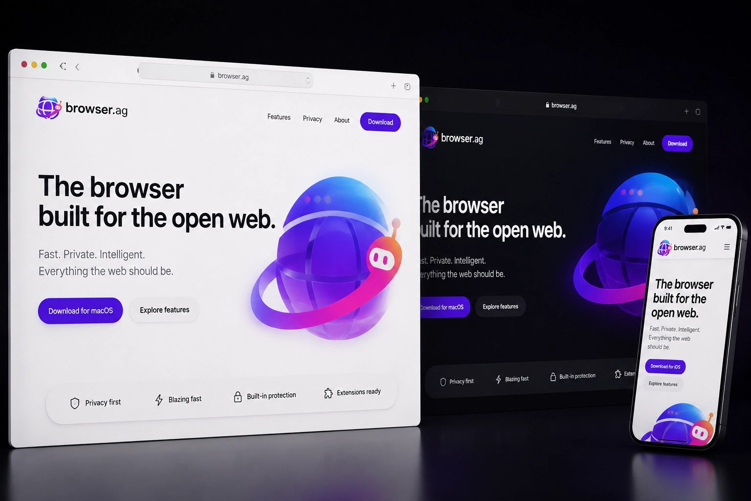 browser.ag website concept preview