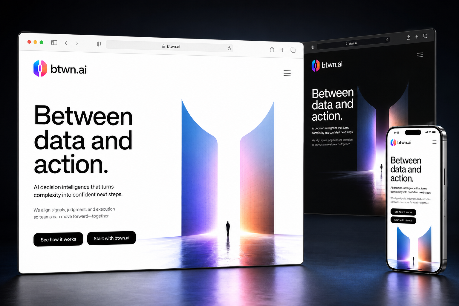 btwn.ai website concept preview